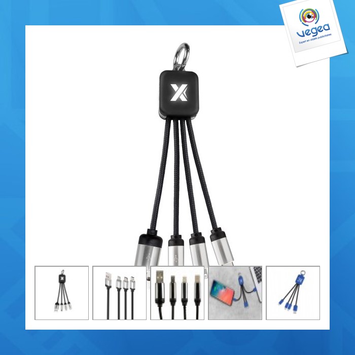 Cable premium con logotipo iluminado