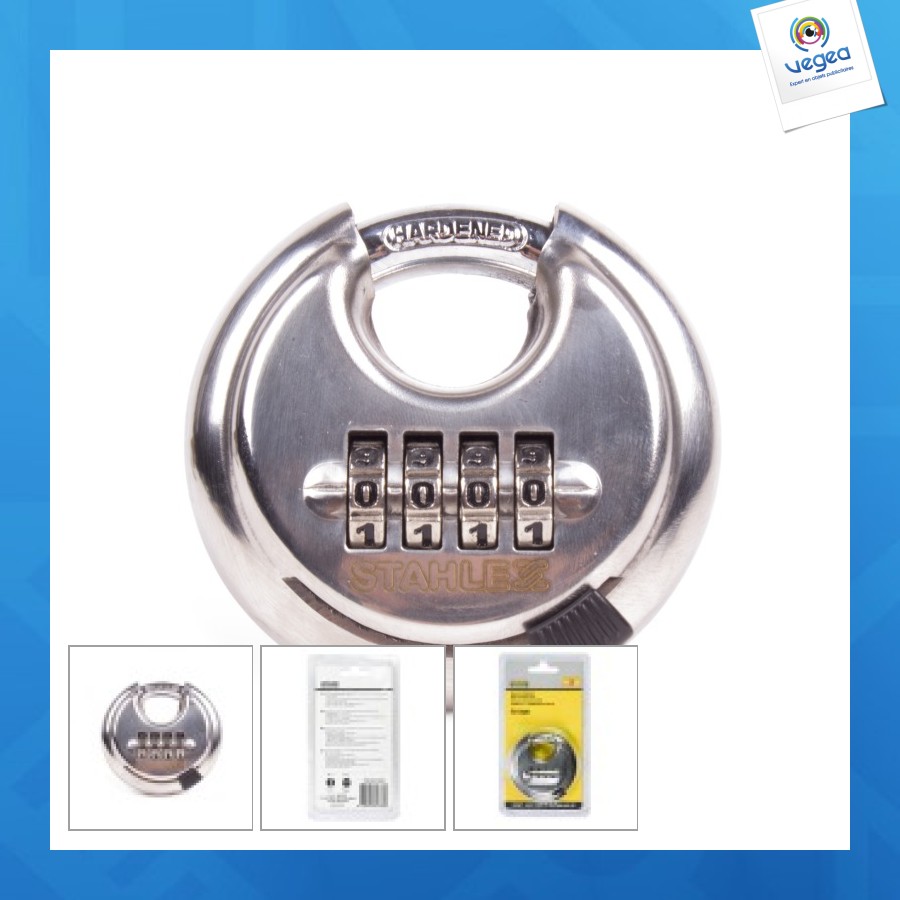 Cadenas à combinaison personalizable 70mm rond