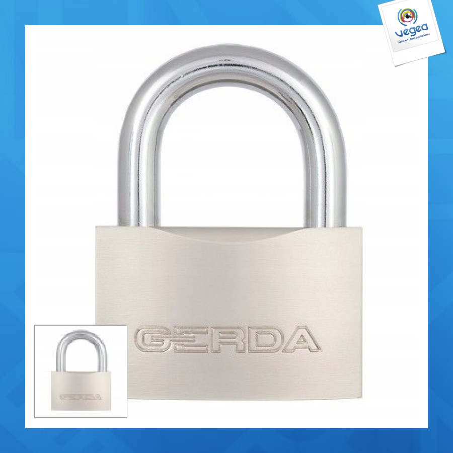 Cadenas de promoción renforcé 70mm laiton gerda 3 clés