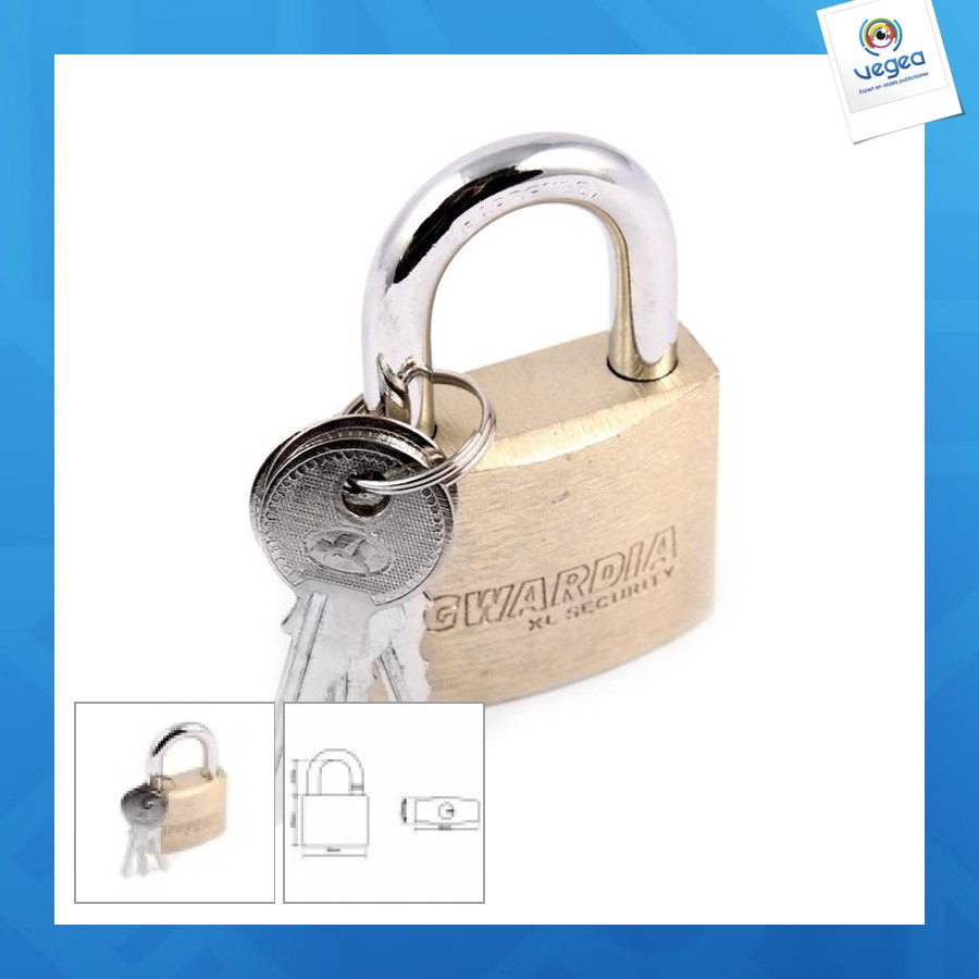 Cadenas personalizable de garde en laiton de 40mm d'épaisseur