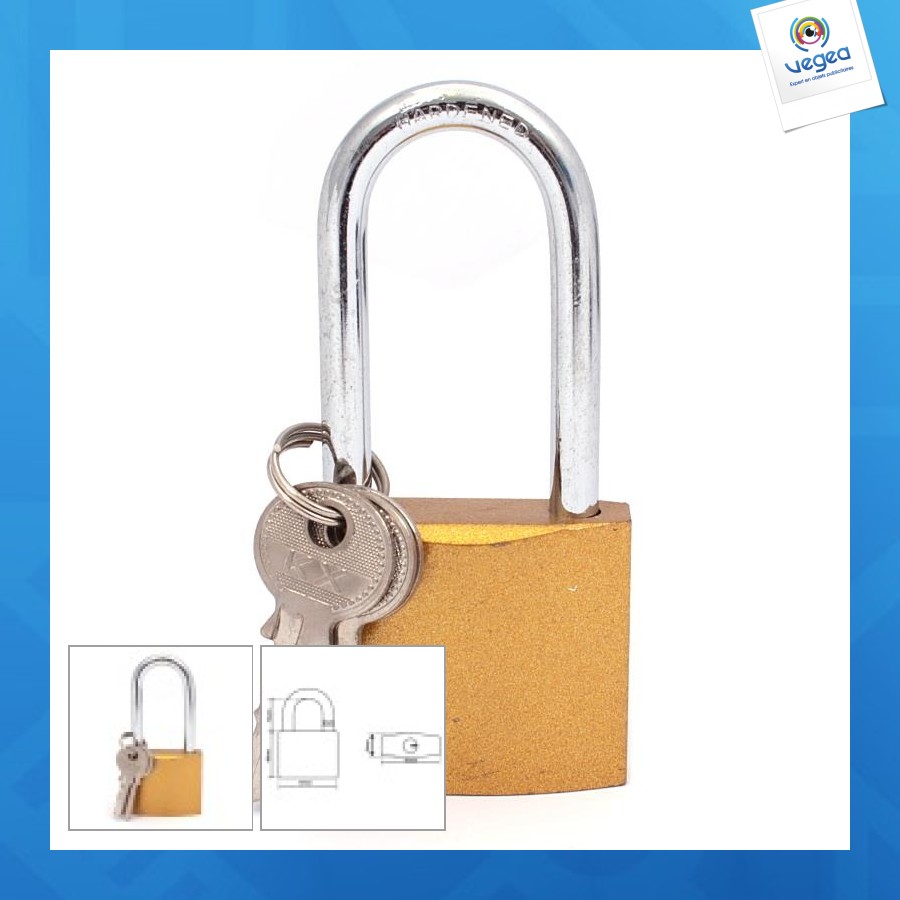 Cadenas personalizable en fonte de 60mm avec poignée à loquet