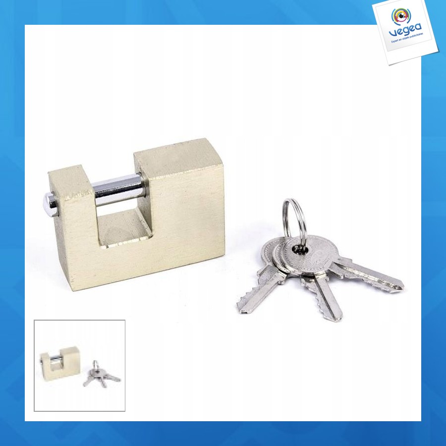 Cadenas personalizable en laiton à épingle de 80mm