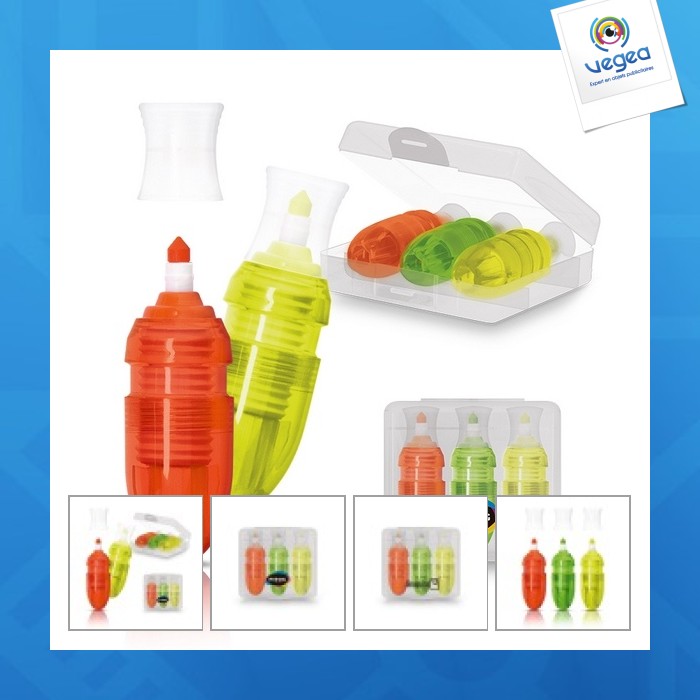 Caja de 3 rotuladores fluorescentes