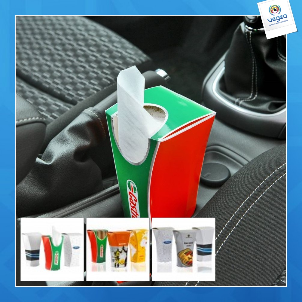 Caja de pañuelos para un coche