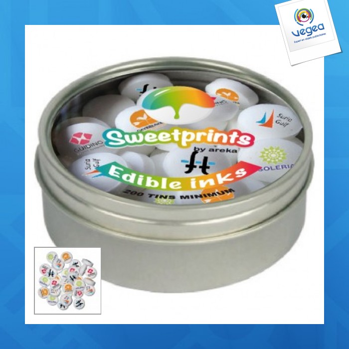 Caja de ventana con caramelos impresos