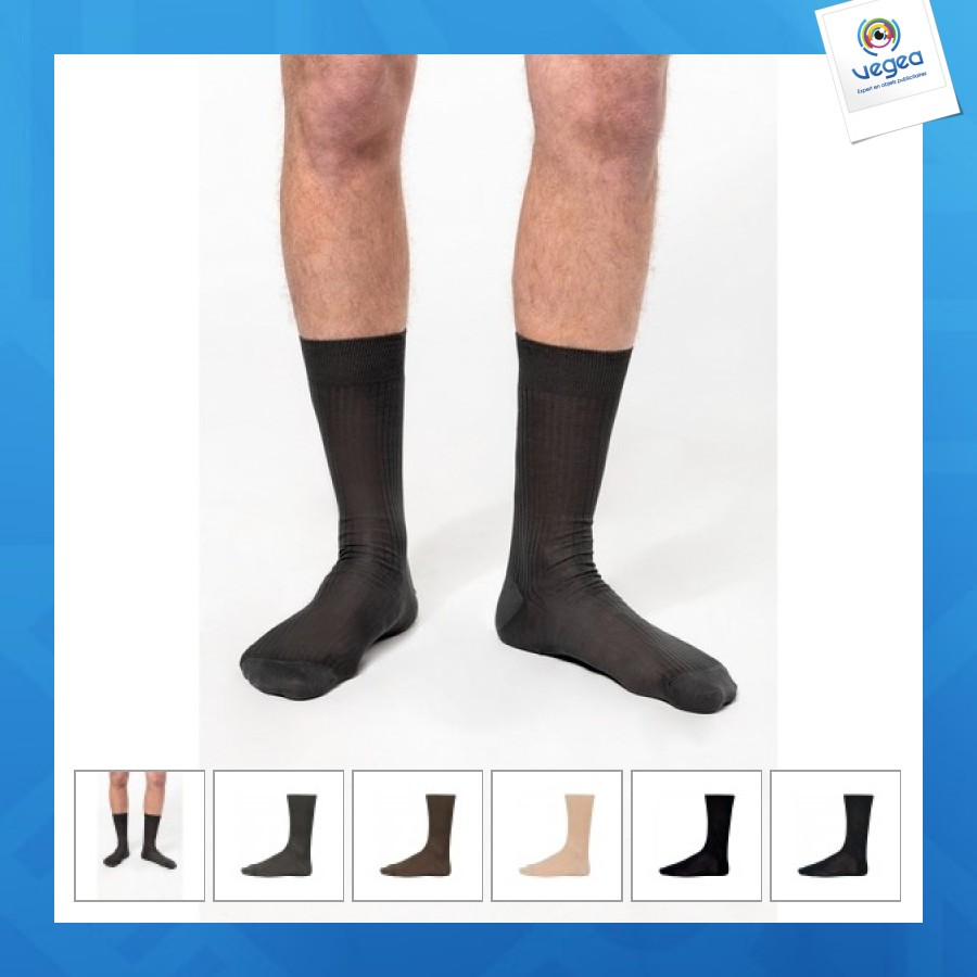 Calcetines de promoción de hombre de algodón canalé 4x2 fil d'écosse