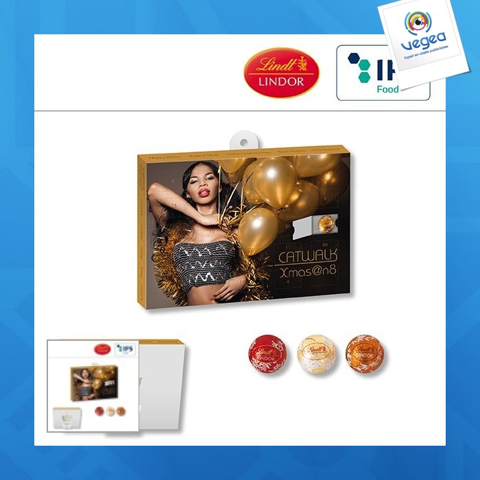 Calendario de adviento de promoción con pralinés de lindor