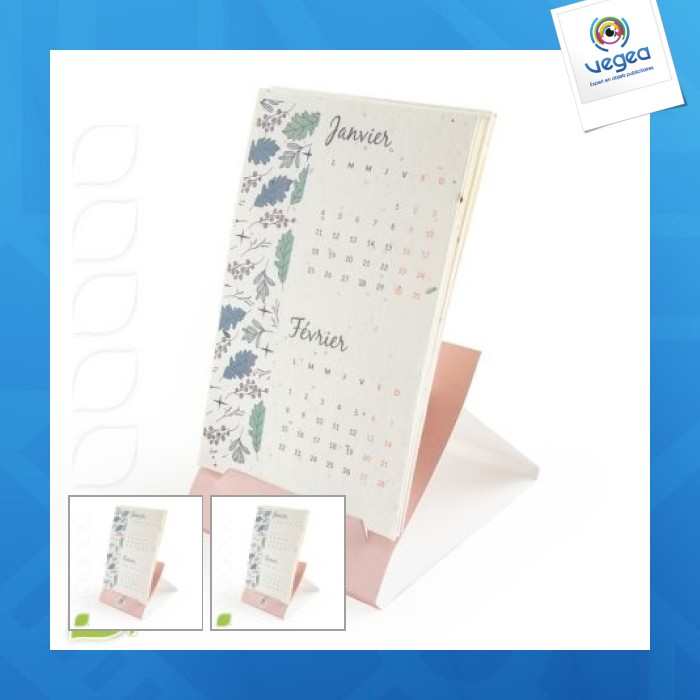 Calendario de papel con caballete personalizable
