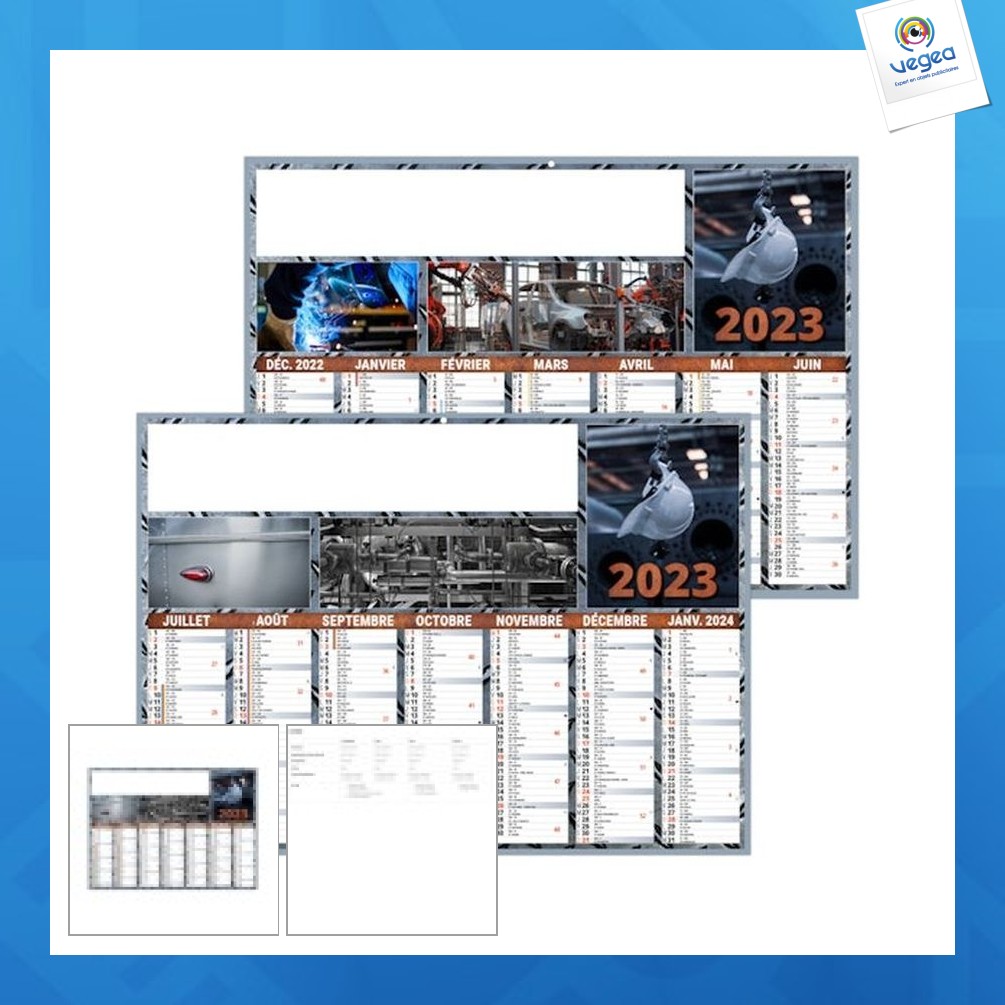 Calendario de promoción de banco metálico flexible