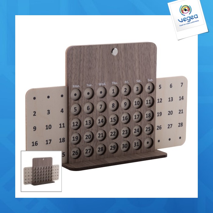 Calendario perpetuo de promoción de madera