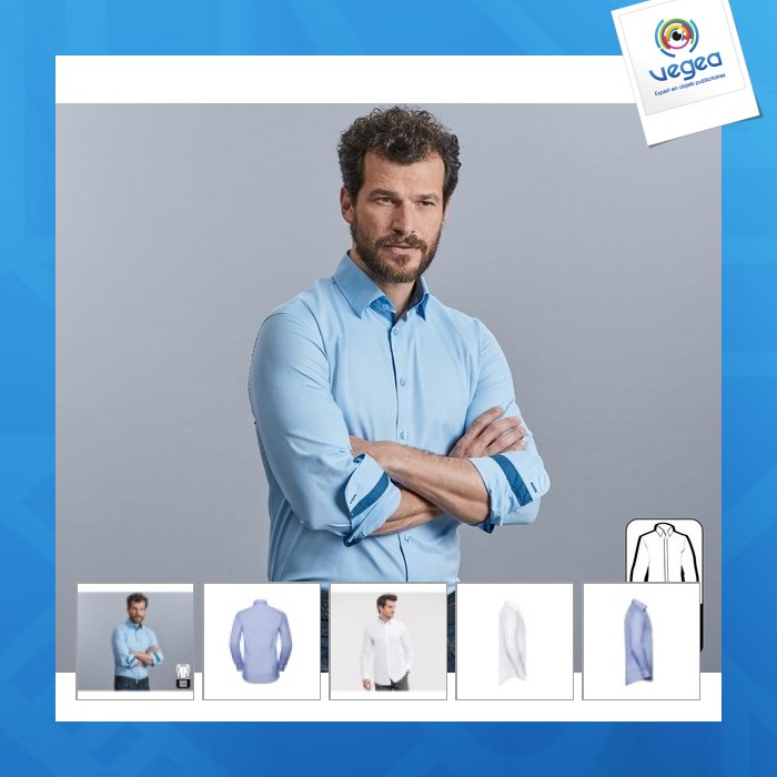 Camisa de espiga en contraste