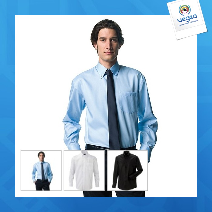 Camisa de manga larga para hombre sin planchar russell collection