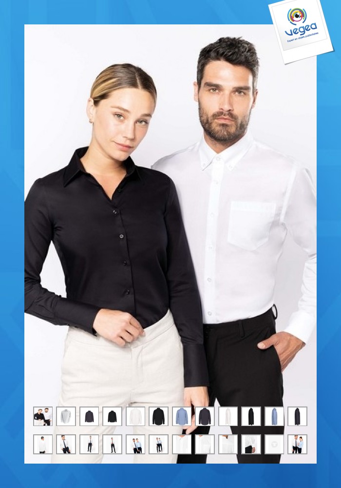 Camisa de manga larga personalizable sin planchar