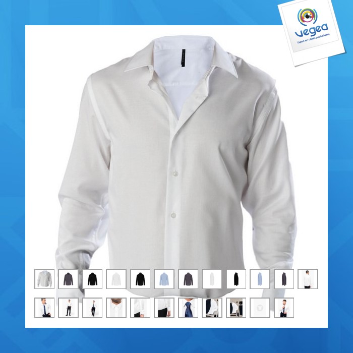Camisa entallada kariban de manga larga para hombre sin planchar