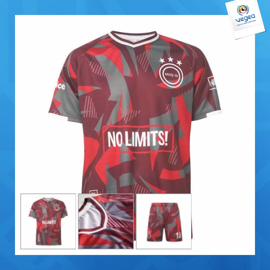 Camiseta de fútbol personalizable promocional - 100% personalizable - cuello en v