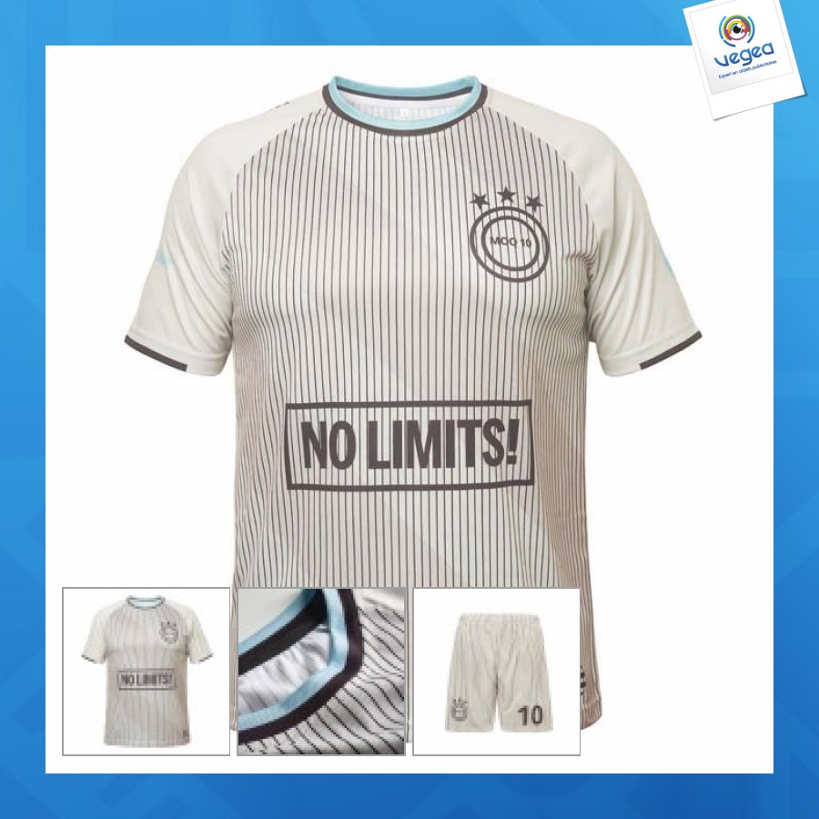Camiseta de fútbol personalizable promocional - 100% personalizada - cuello redondo