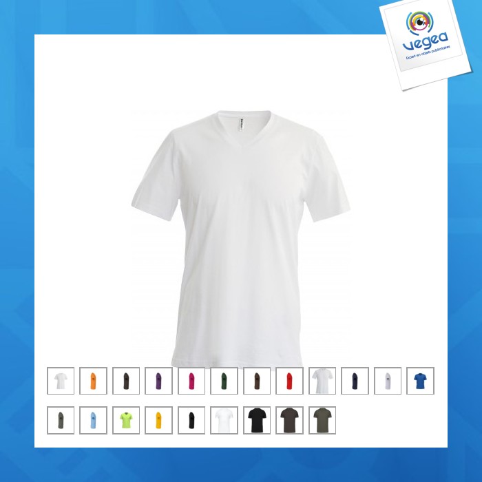 Camiseta de hombre de manga corta y cuello en v kariban