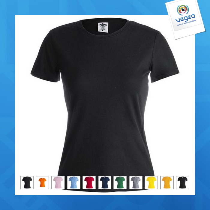 Camiseta de mujer color keya en algodón 150 g/m2