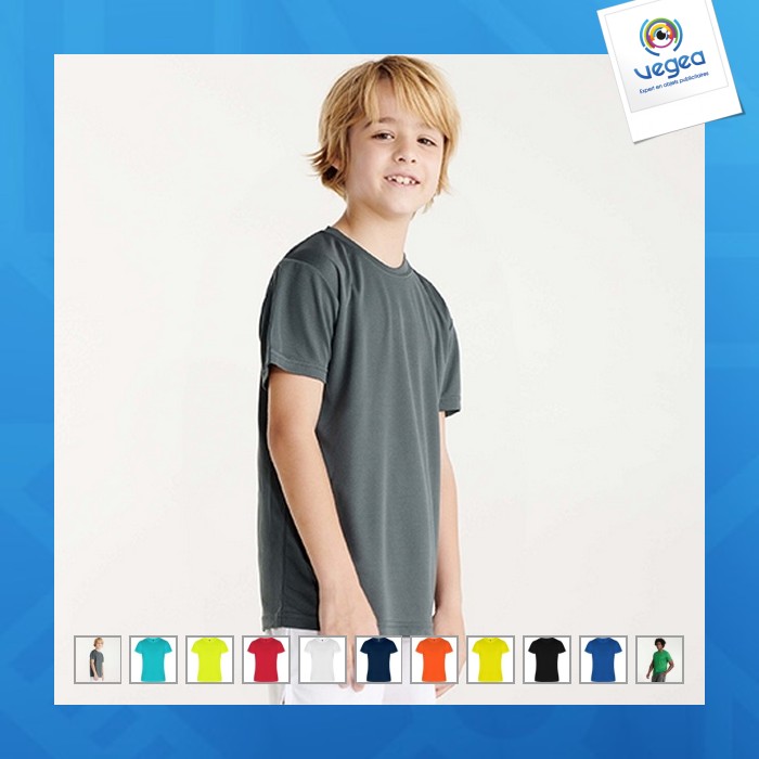 Camiseta técnica de manga corta y cuello redondo camimera (tallas de niño)