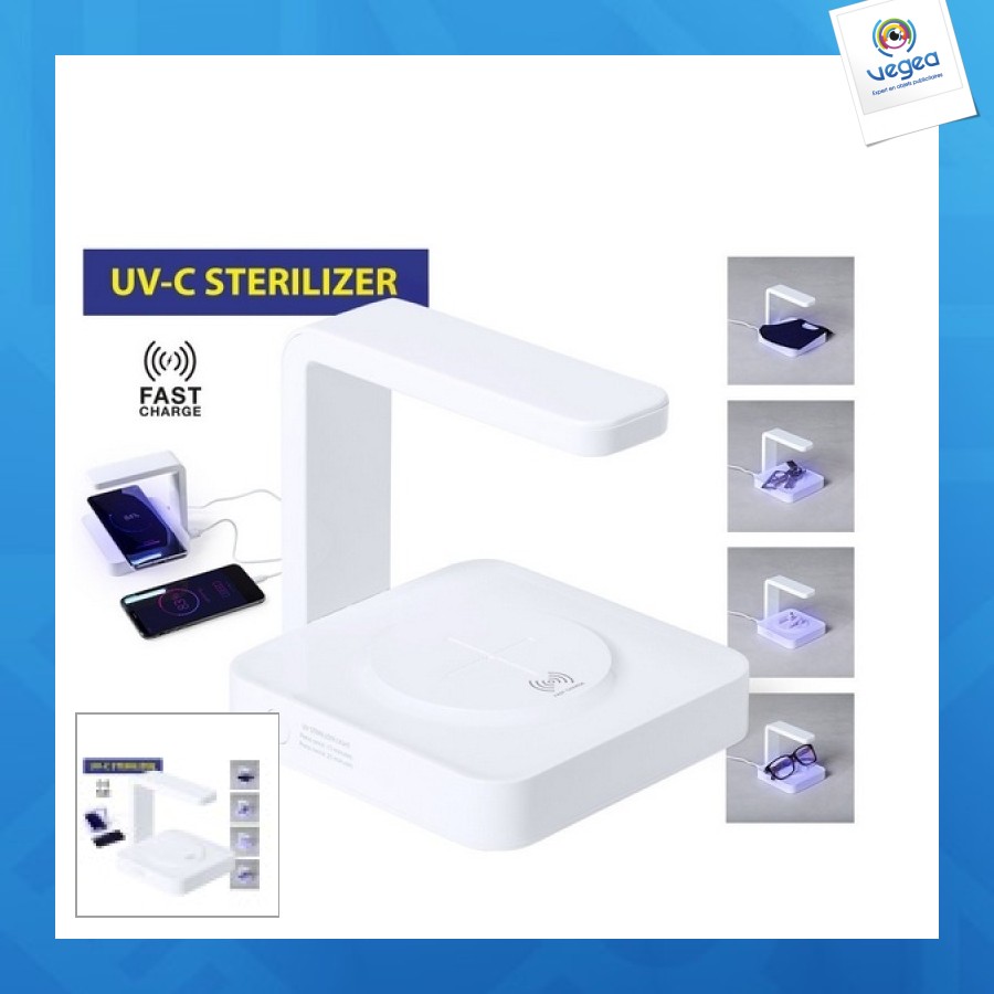 Cargador inalámbrico de 10w con lámpara uv