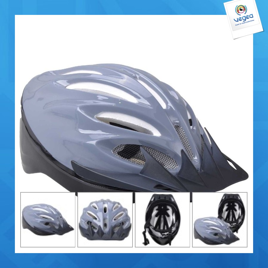 Casque de vélo de promoción avec visière amovible gris