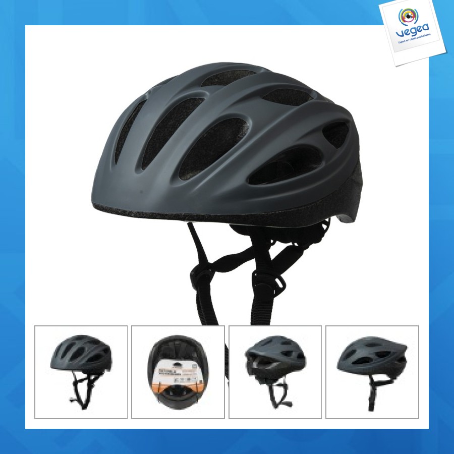 Casque de vélo personalizable adulte taille m 54-58cm gris foncé