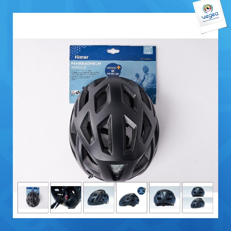 Casque de vélo personalizable inmold noir