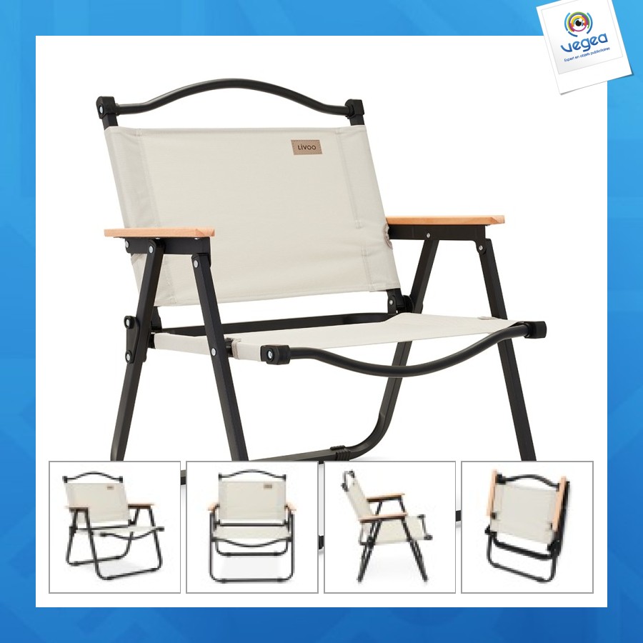 Chaise de camping personalizable pliante