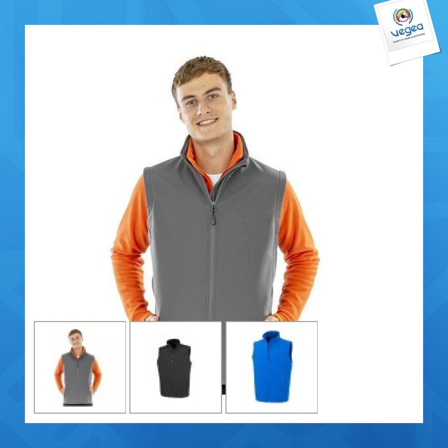Chaleco softshell impreso de 2 capas reciclado para hombre - chaleco softshell de poliester reciclado para hombre Chaleco softshell impreso de 2 capas reciclado para hombre - chaleco softshell de poliester reciclado para hombre
