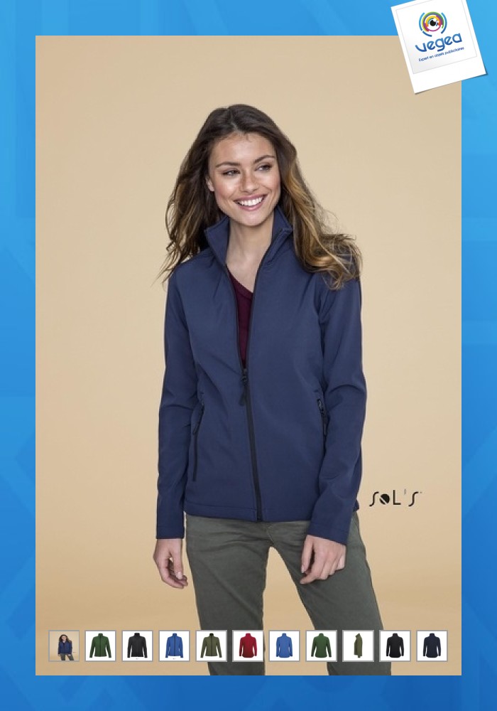 Chaqueta con cremallera softshell race para mujer - color