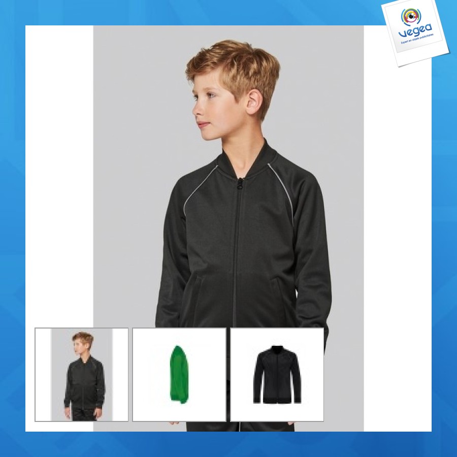Chaqueta de chándal con cremallera y ribetes para niños