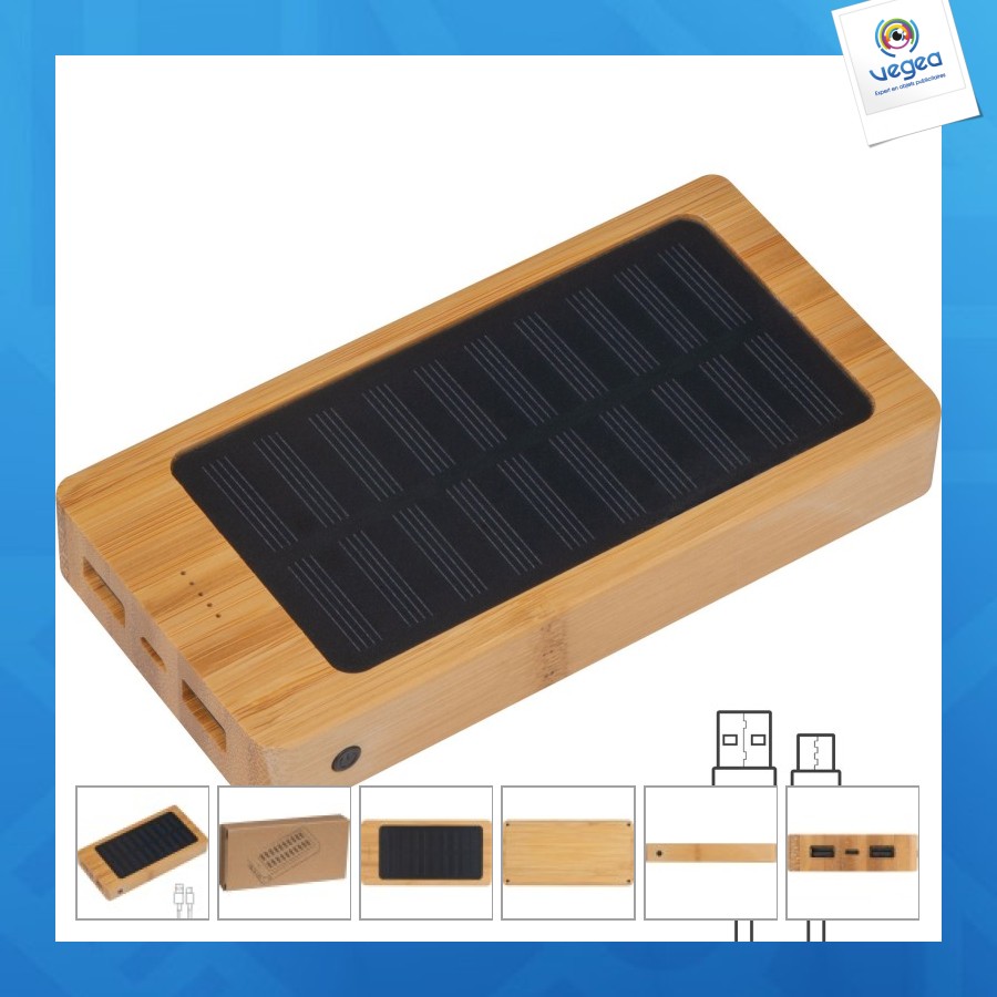 Chargeur en bambou de 8.000mah