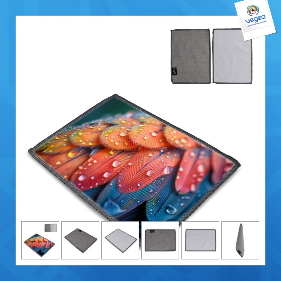Chiffon de nettoyage de promoción en microfibre rpet 13x18cm sublimation