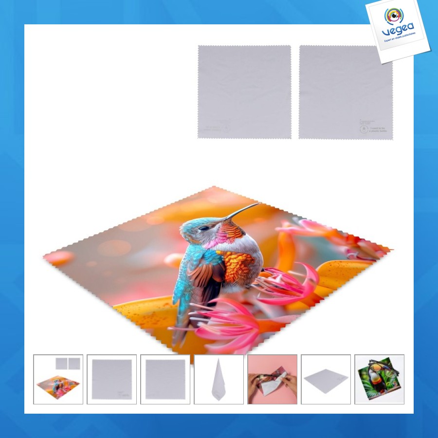 Chiffon de nettoyage de promoción en microfibre rpet 15x15cm sublimation