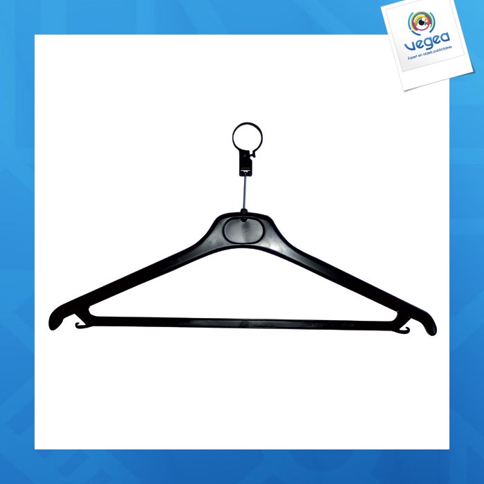Colgador de promoción antirrobo negro + anilla