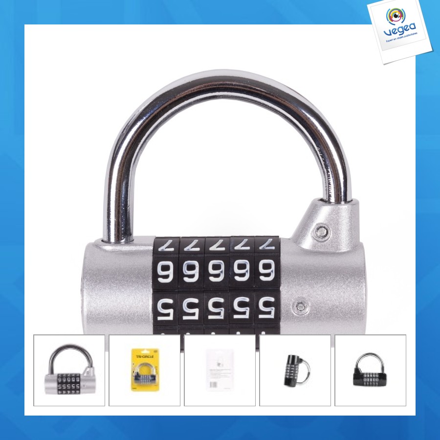 Combinaison tri-circle cadenas personalizable 65mm