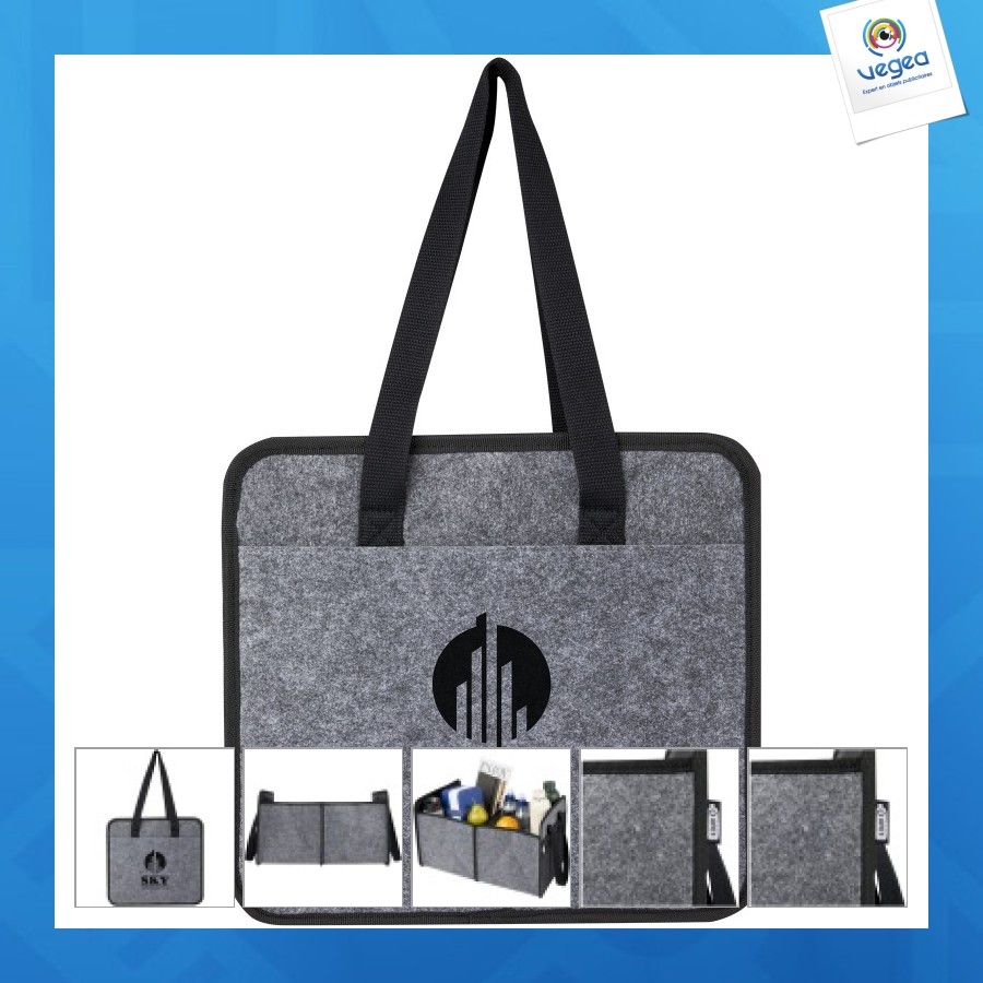 Compartimento plegable para el coche fabricado con fieltro reciclado con certificado grs