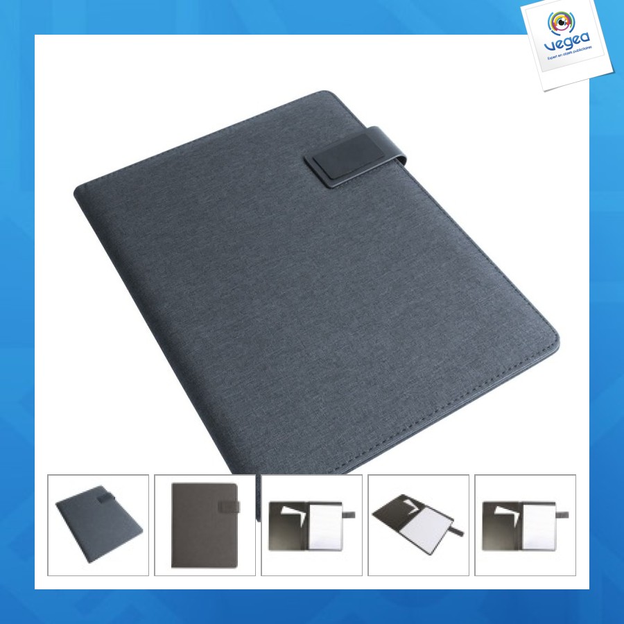 Conférencier personalizable a4 tissu mélangé avec bloc de papier à lignes