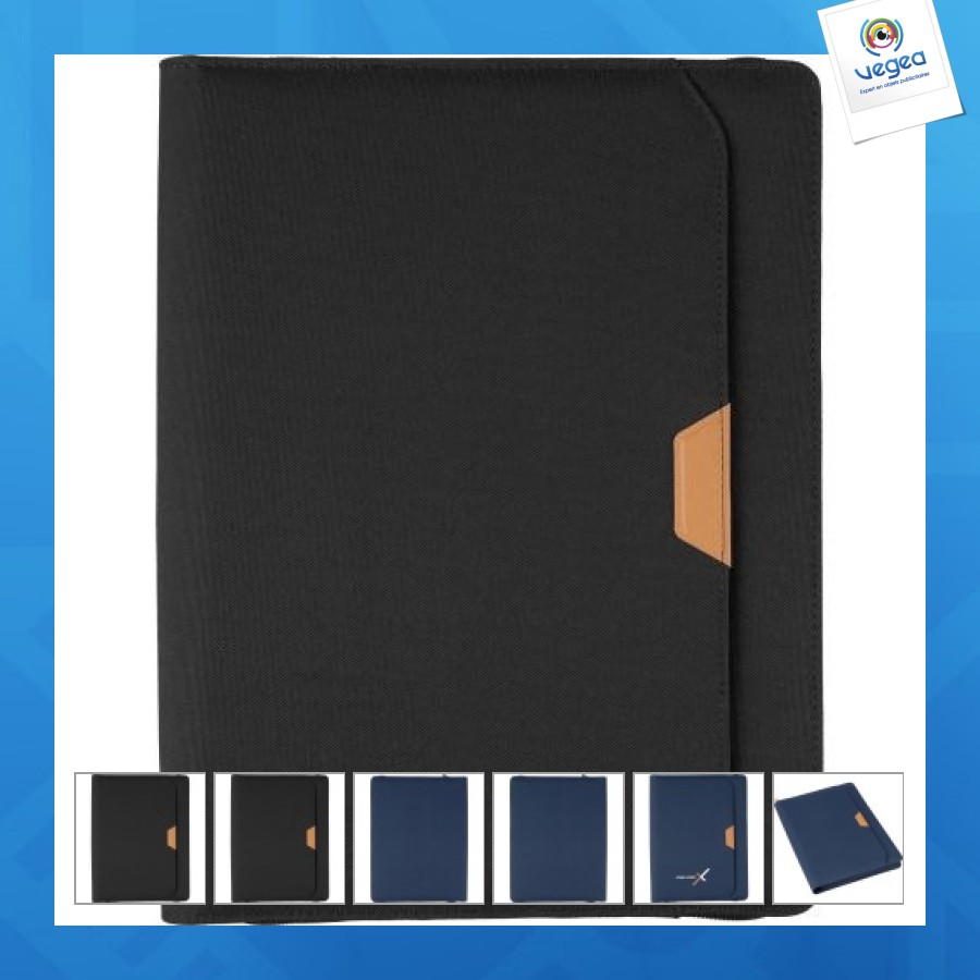 Conférencier personalizable a4 zippé en rpet jasmin