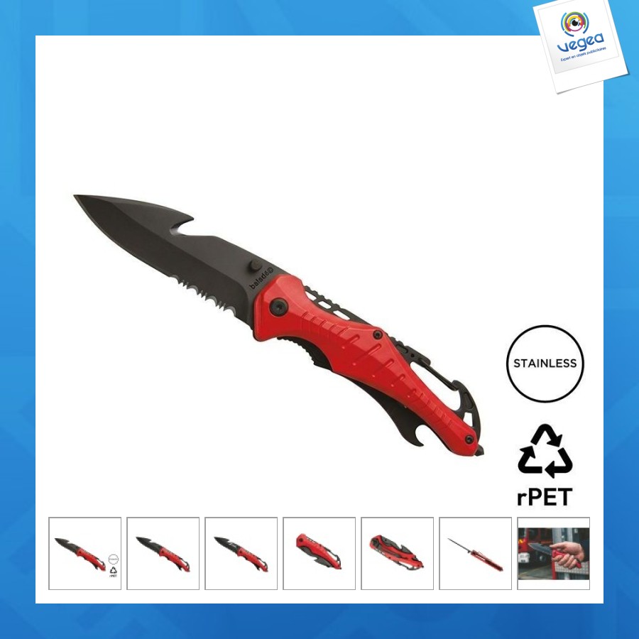 Couteau de sécurité ' de promoción 'emergency', rouge