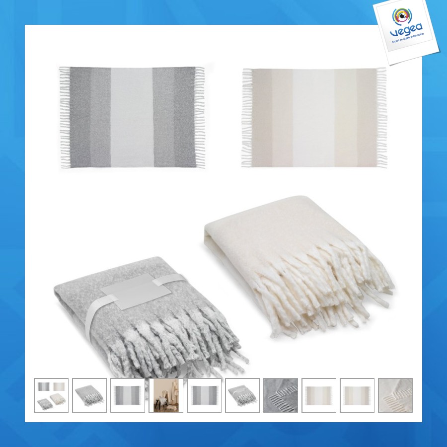 Couverture de promoción en polyester recyclé 100% rpet 300g/m², au toucher mohair - comfy