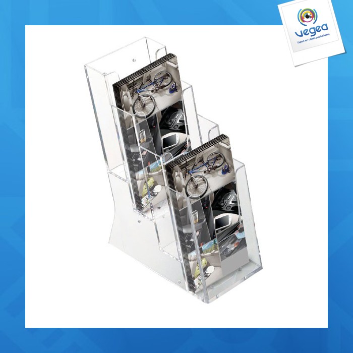 Cristal eco portafolletos de mostrador 4 x 1/3.a4 (210x105 mm)