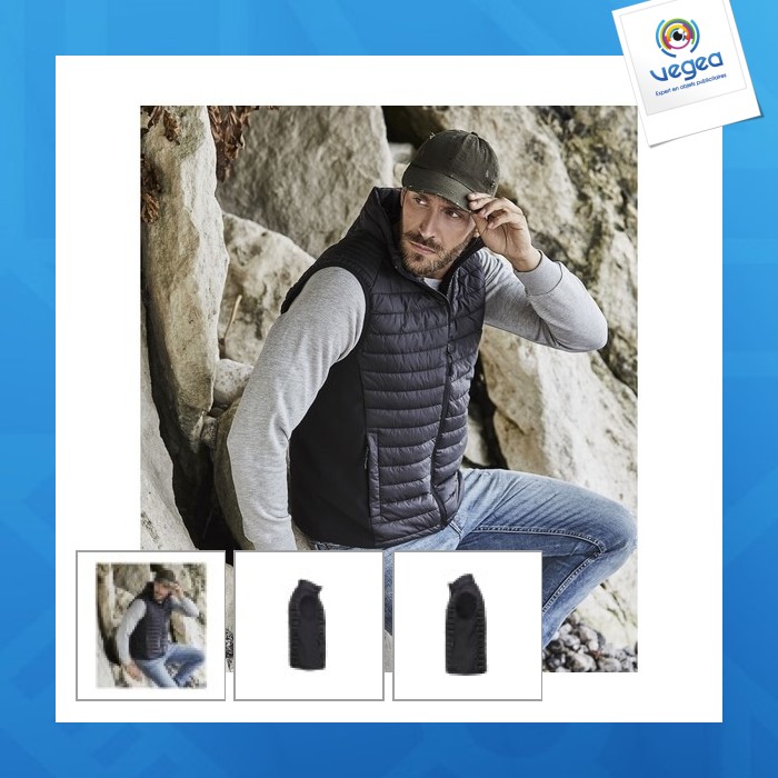 Crossover bodywarmer - chaleco bimaterial para hombre