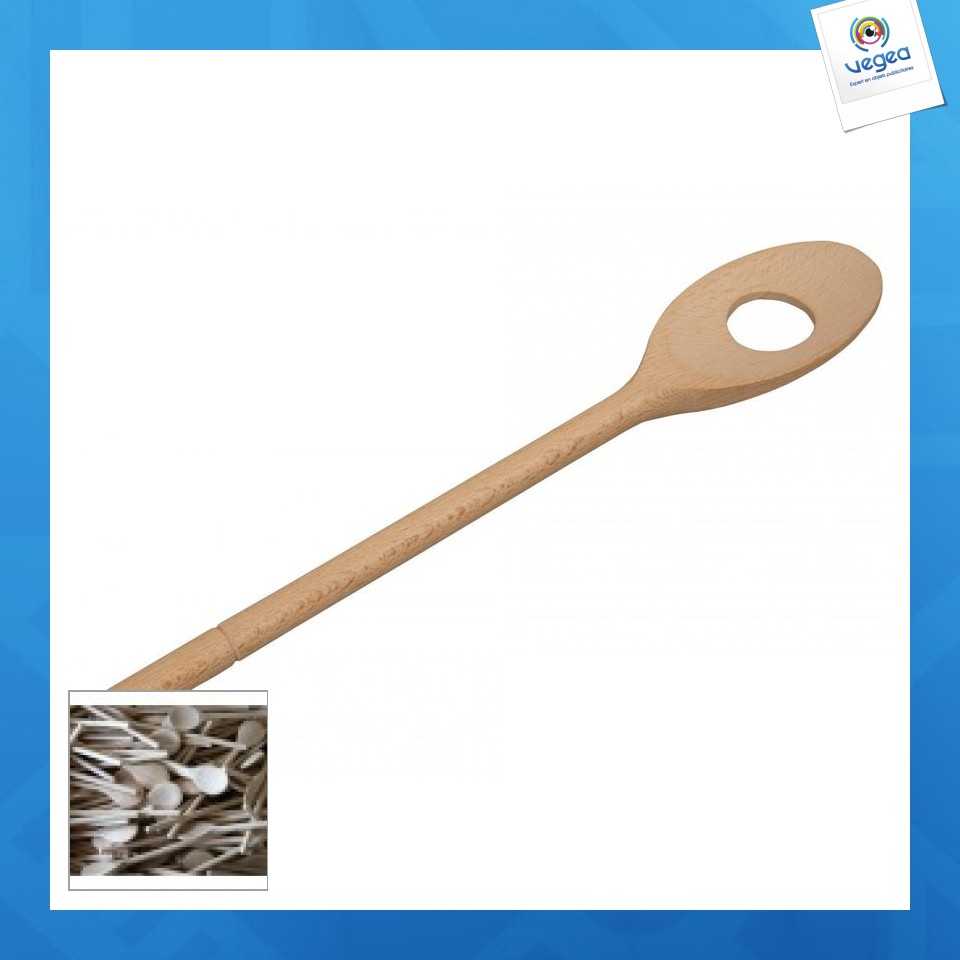 Cuchara de madera perforada