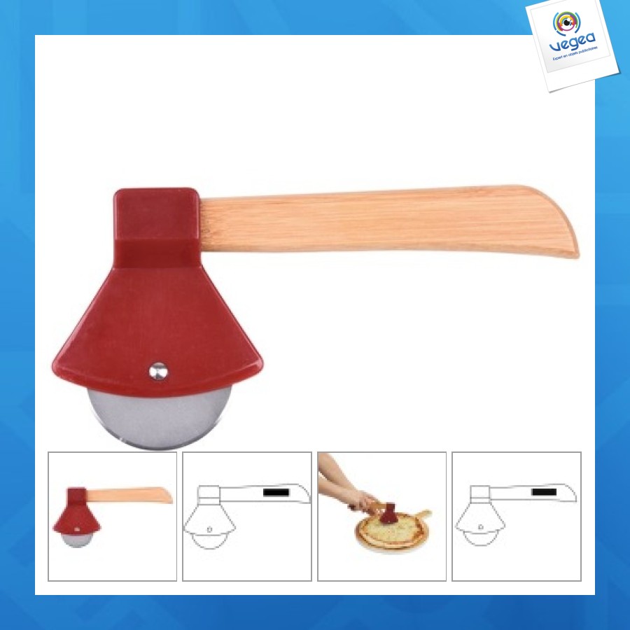 Cuchillo para pizza de madera de bambú