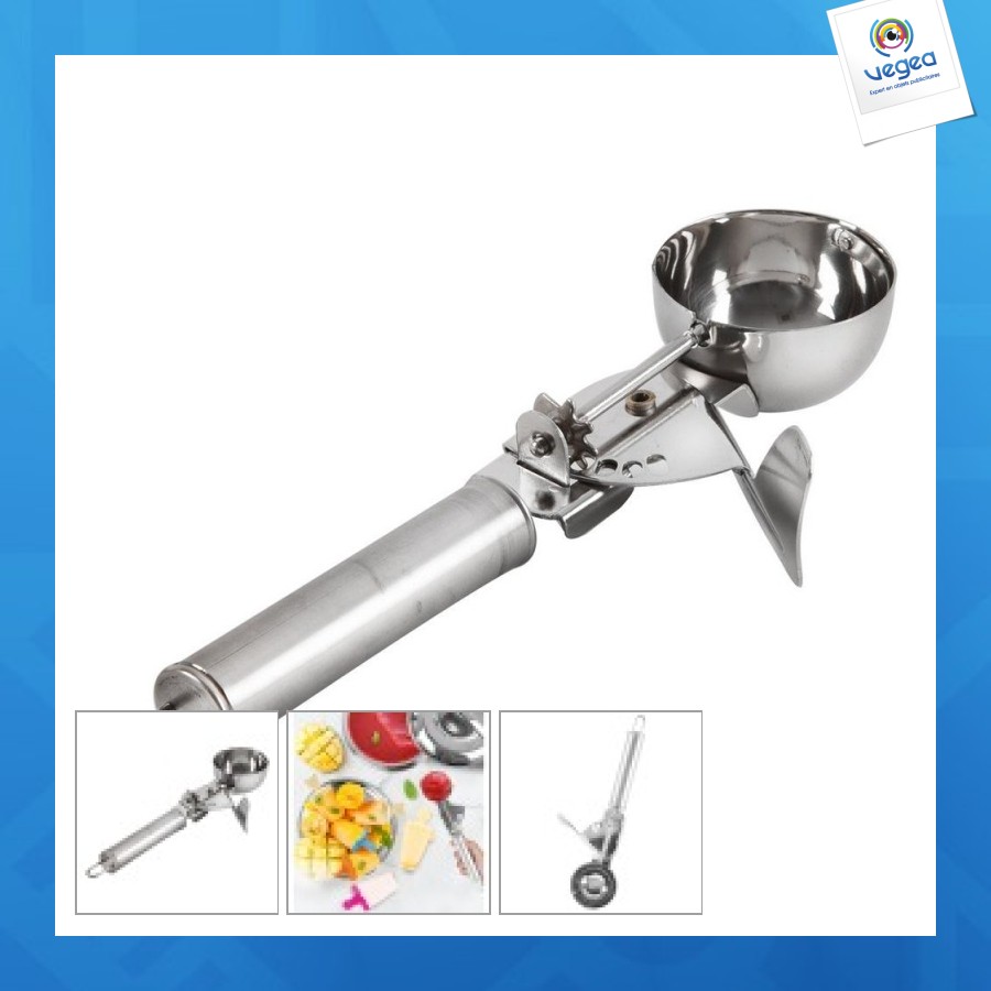 Cuillère à glace e personalizable en acier inoxydable 5cm