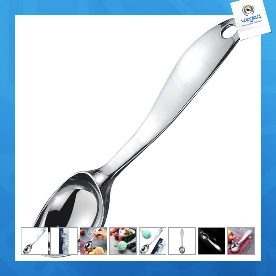 Cuillère à glace e personalizable en métal luxy 17cm