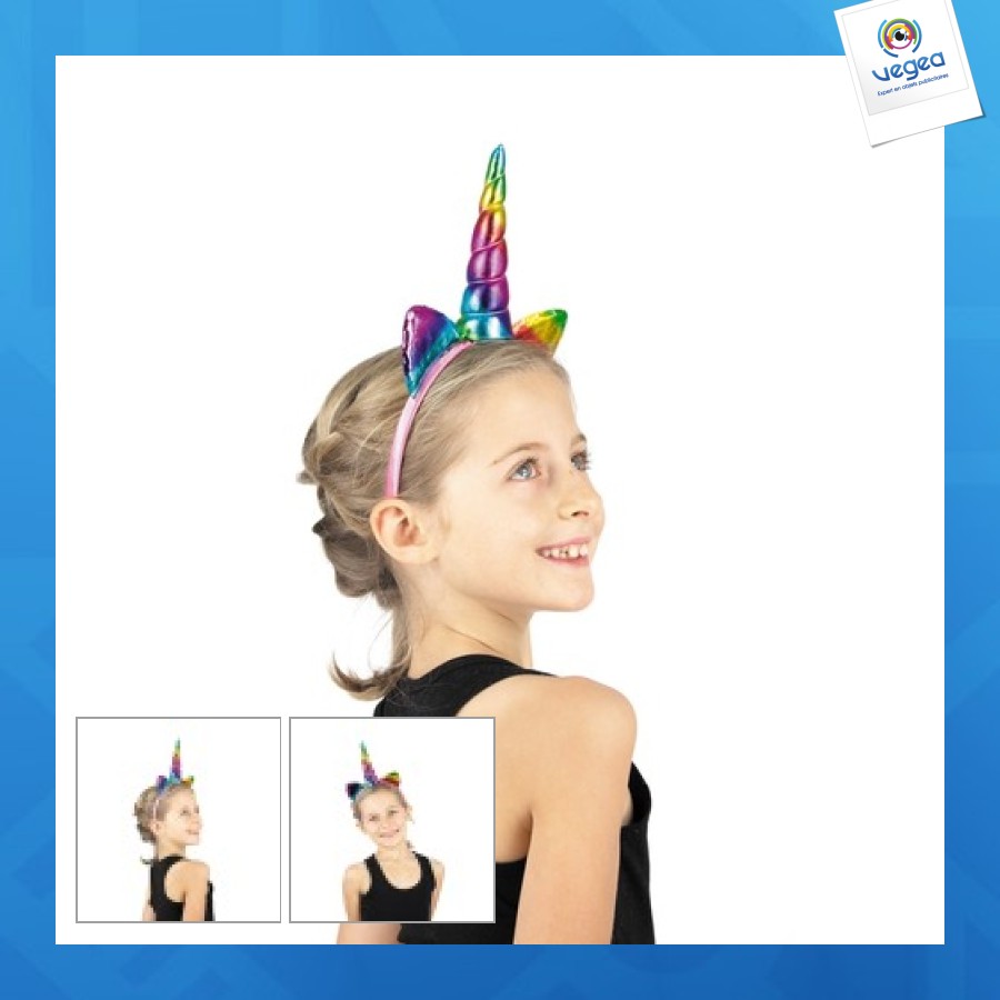 Diadema infantil unicornio colorblock