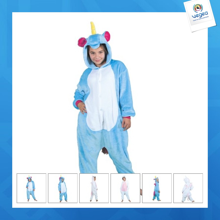Disfraz kigurumi unicornio azul niño t 7/9 años