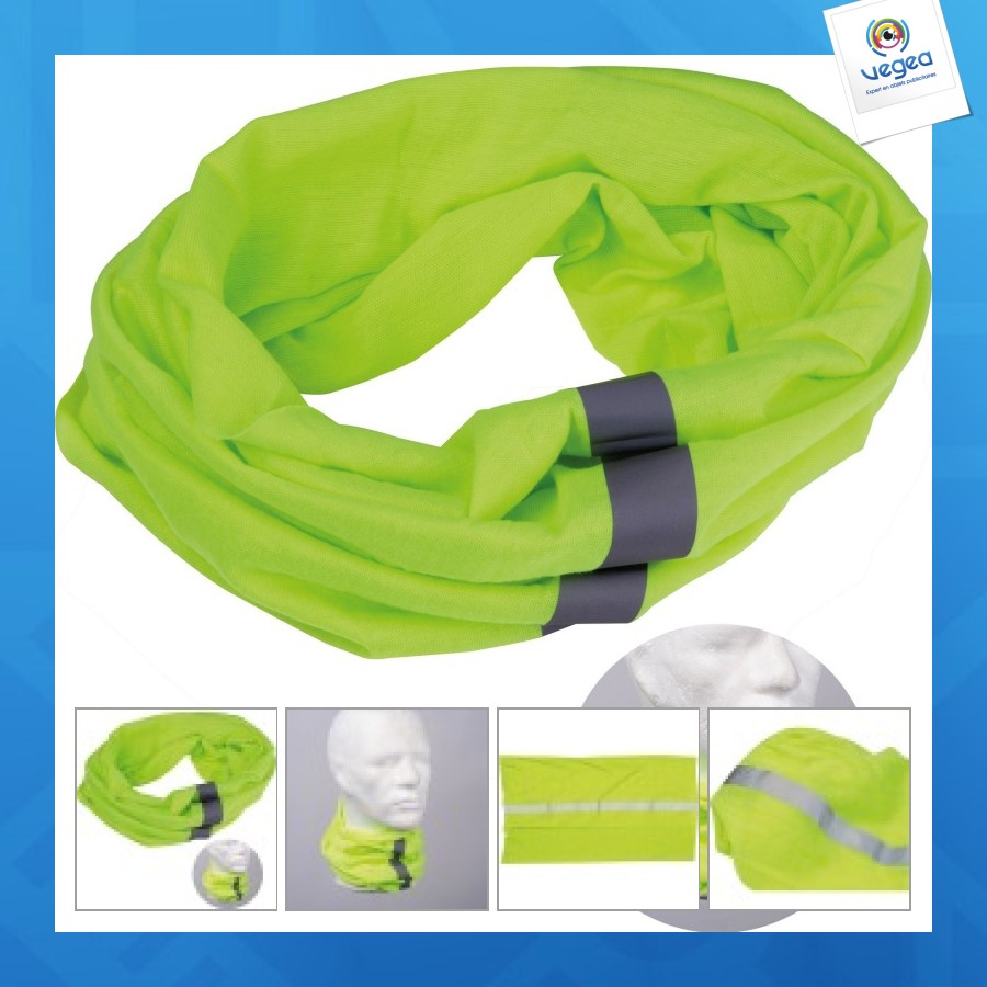 Echarpe personalizable bandana loop avec bandes réfléchissantes